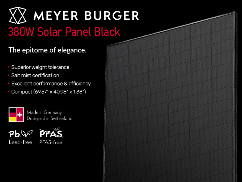 Meyer Burger 380W Black Solar Panel